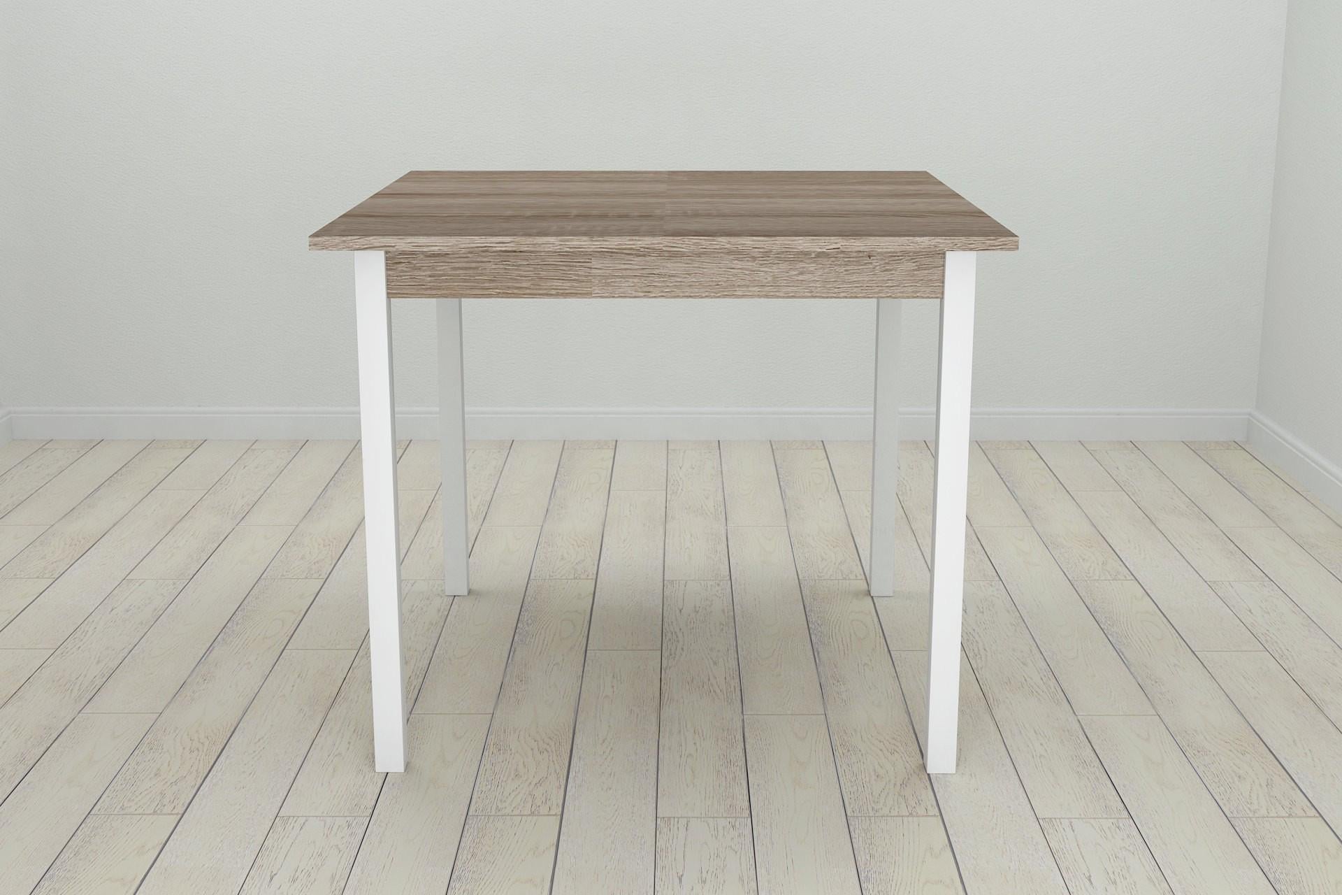 Обеденный стол Ferrum-decor Диего ДСП 16 мм 75x80x80 см Белый/Сонома Трюфель (FRD-106304)