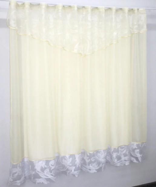 Гардина на кухню с ламбрекеном 270х170 см Бежевый/Белый (00к 59-706) - фото 3 Гардина на кухню с ламбрекеном 270х170 см Бежевый/Белый (00к 59-706) - фото 3