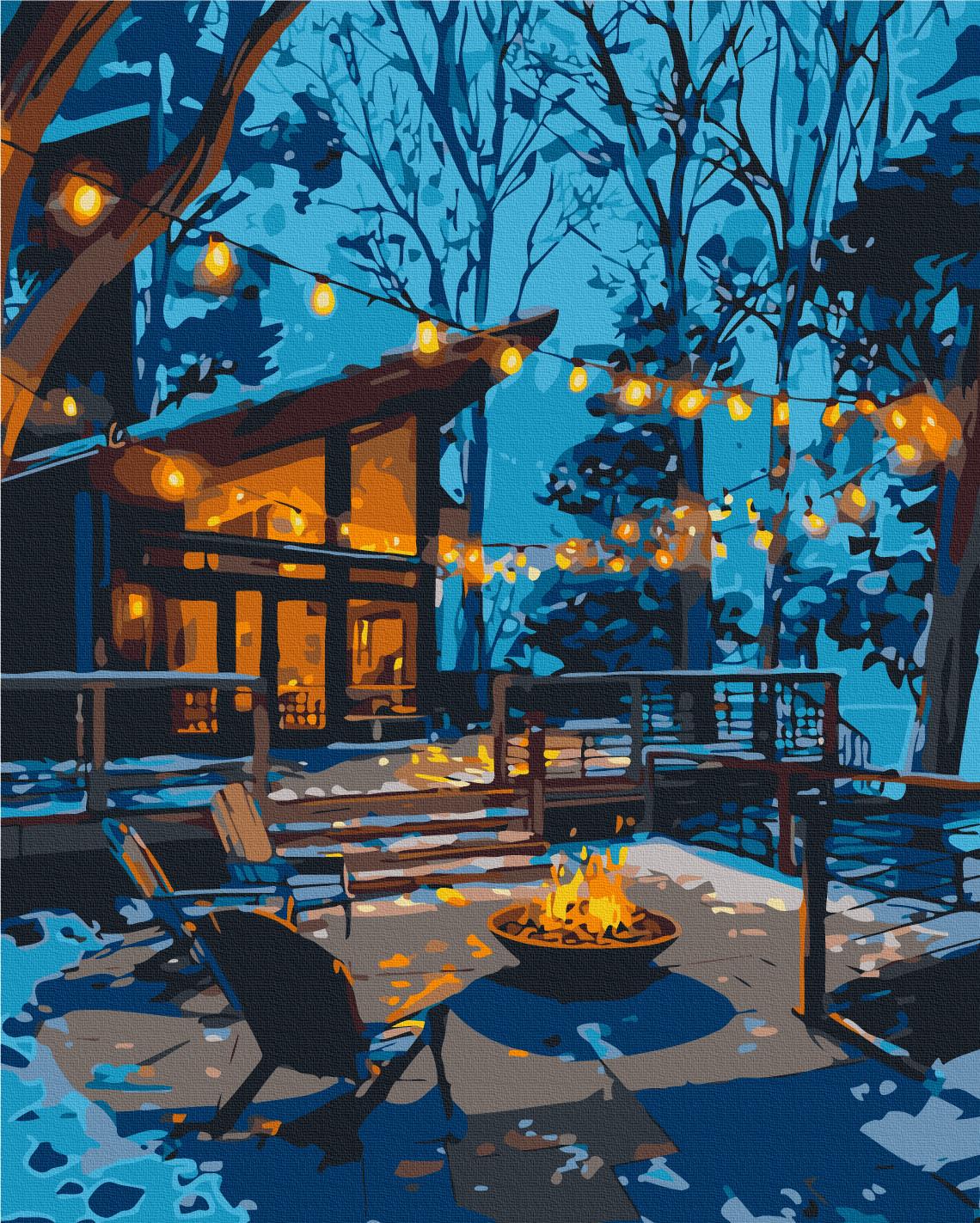 Картина по номерам Brushme Вечер в свете гирлянд 40x50 см (BS54486) Картина по номерам Brushme Вечер в свете гирлянд 40x50 см (BS54486)