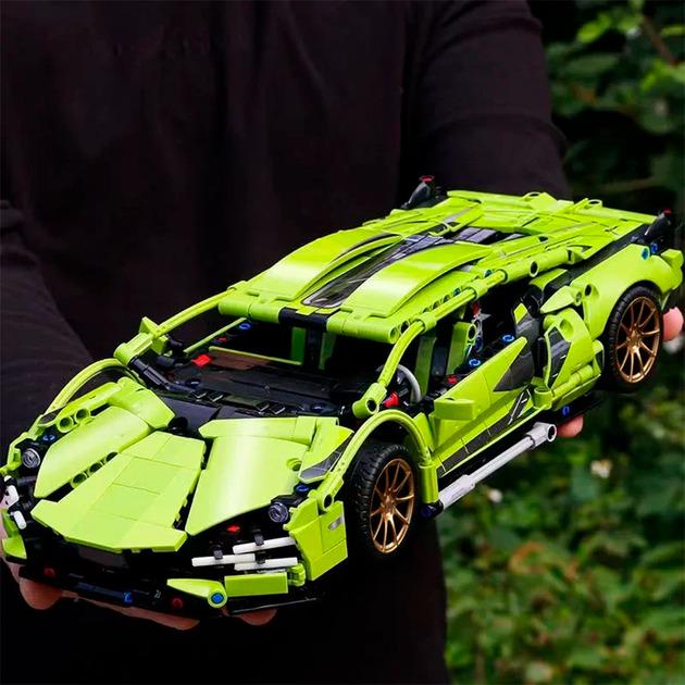 Конструктор машинка Lamborghini Technol Model 1:14 на 1254 деталі Зелений - фото 4