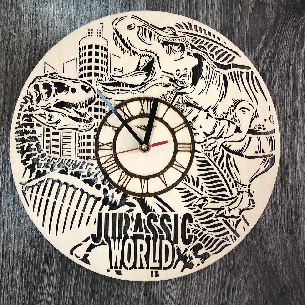 Часы настенные концептуальные в интерьер Мир Юрского периода