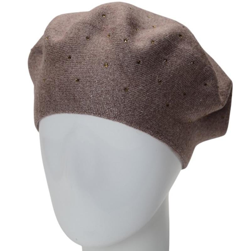 Берет двойной Lirus Блис из вискозы универсальный Темная пудра (288304)