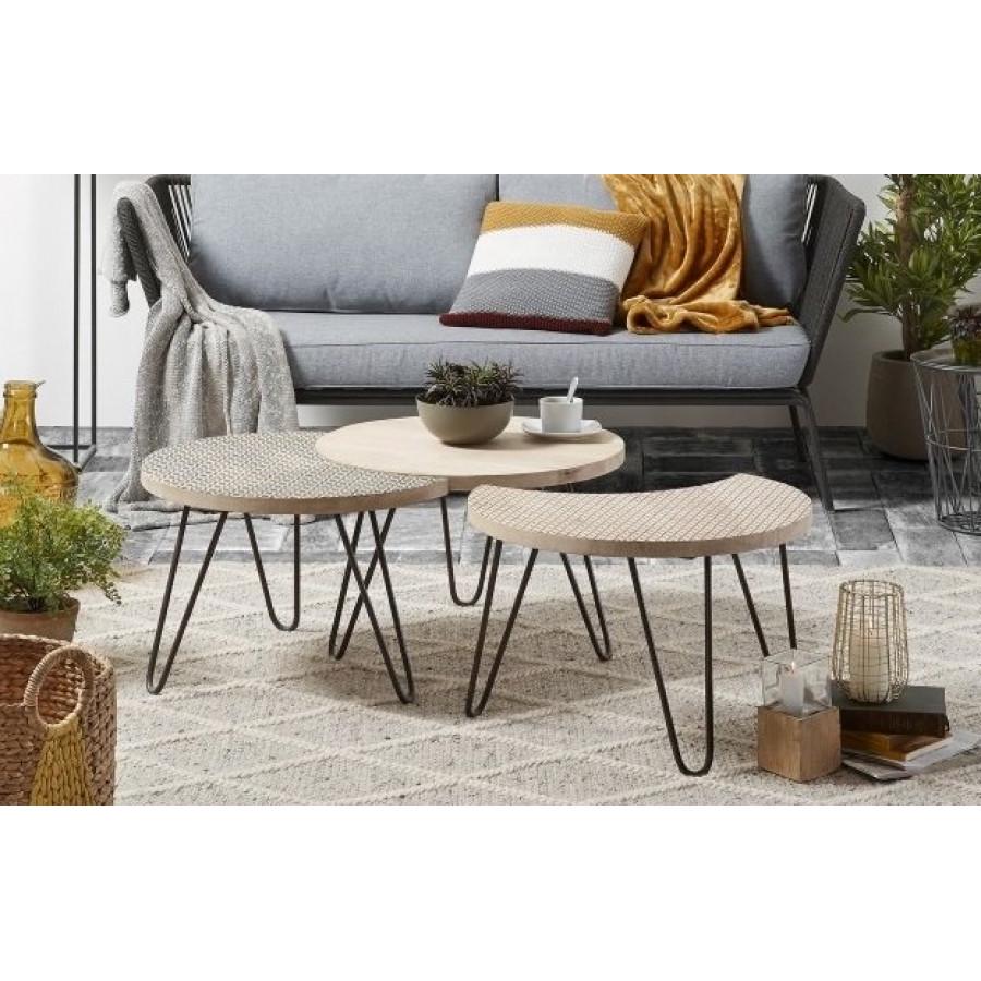 Набор кофейных столиков LaForma HOSS 3 шт. (AA0894M46) - фото 3 Набор кофейных столиков LaForma HOSS 3 шт. (AA0894M46) - фото 3