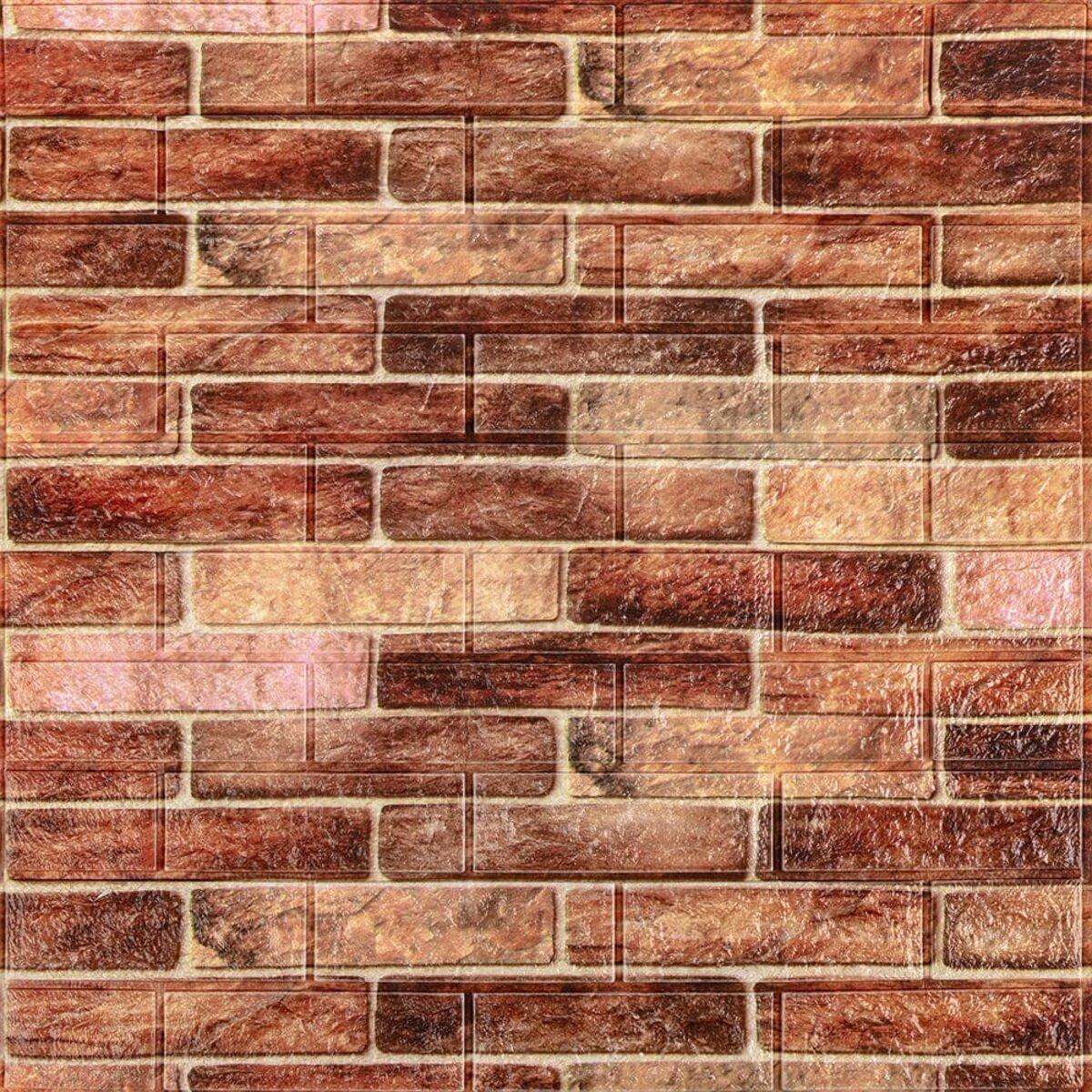 Плитка самоклеящаяся на стену Sticker Wall кирпич SW-00001910 700х770х2 мм Коричневый (iz17089)