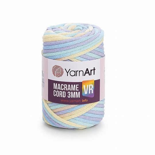Шнур плетеный Macrame Cord VR градиент 250 г 3 мм Желтый изумруд №924 (2181584061)