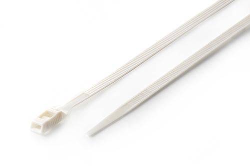 Стяжка кабельная Apro с низким профилем замка 8х400 мм жемчужная 100 шт.