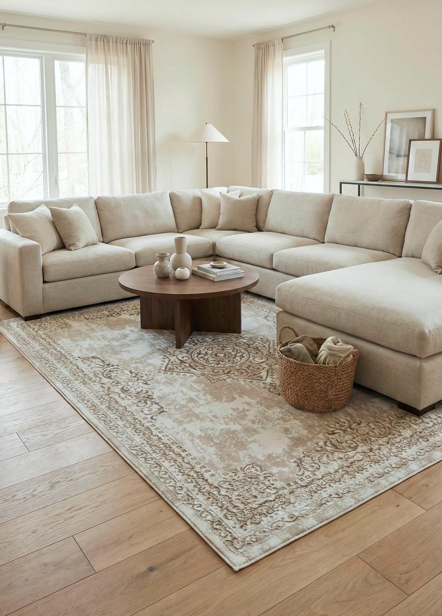 Ковер с коротким ворсом Palermo NA51C 150x230 см Cream (96661523)