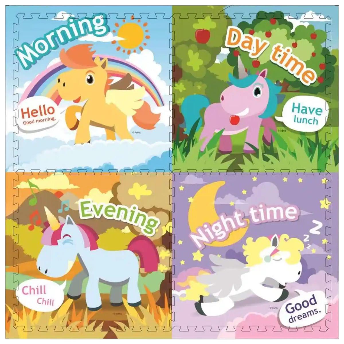 Килимок-пазл дитячий розвиваючий ігровий для повзання малюків Puzzle Mat 60х60 см 4 шт. (C 73897)