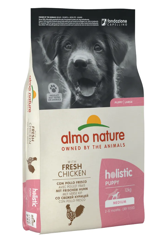 Корм для собак сухой Almo Nature Holistic Puppy со свежей курицей 12 кг