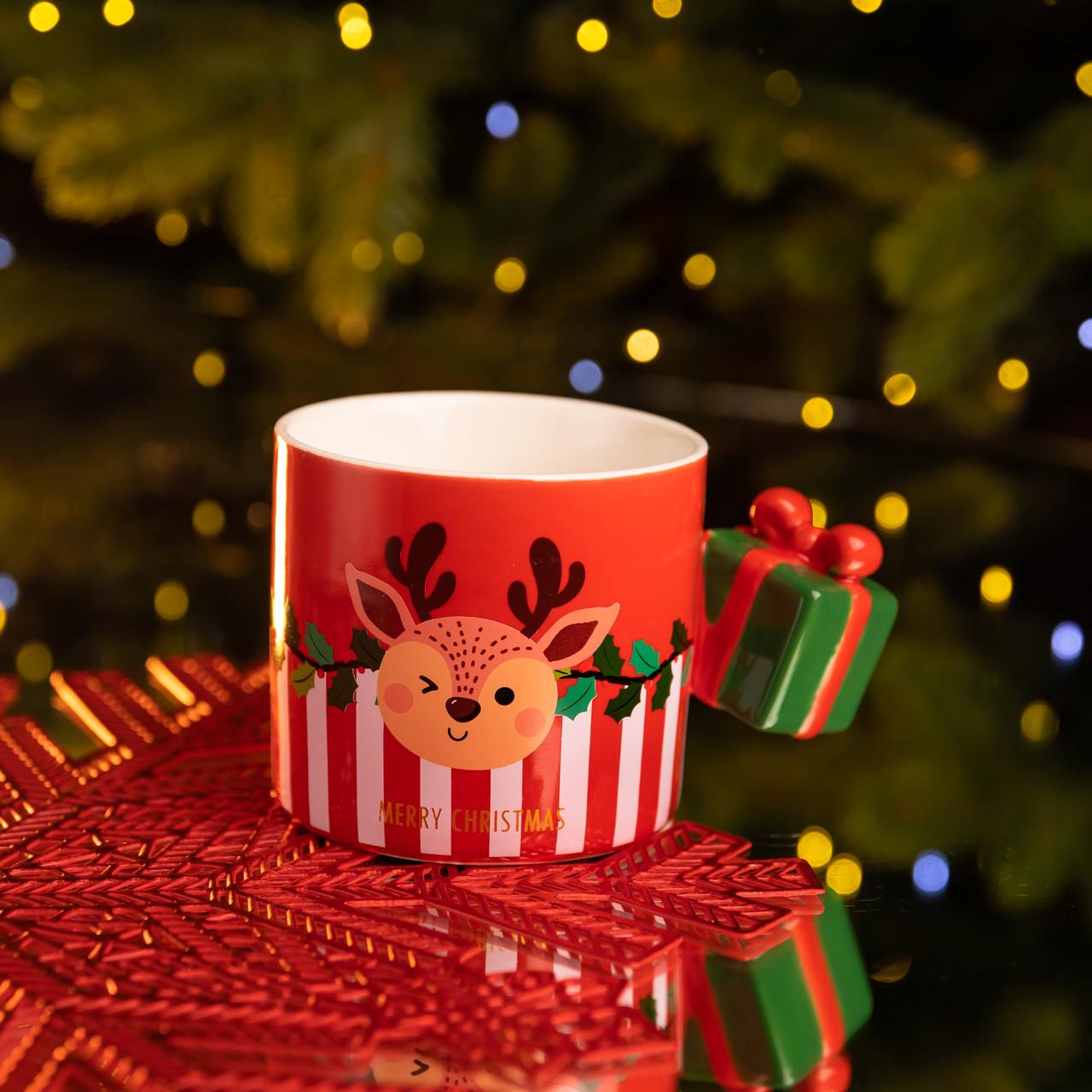 Чашка порцелянова Merry Christmas 400 мл Червоний (FM-CS-49R) - фото 1 Чашка порцелянова Merry Christmas 400 мл Червоний (FM-CS-49R) - фото 1
