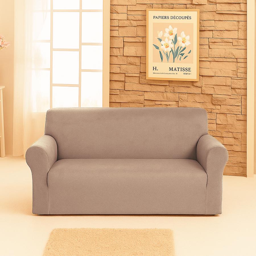 Чохол на диван Love You велюр 2-місний Капучино (81202)