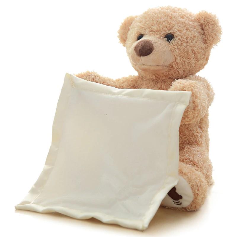 Интерактивная мягкая игрушка Peekaboo Bear что говорит и играет в прятки Коричневый