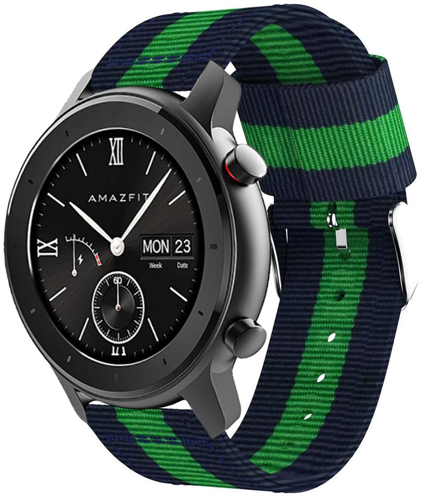 Ремешок тканевый Canvas для Amazfit GTR 42 мм Blue/Green (20557)