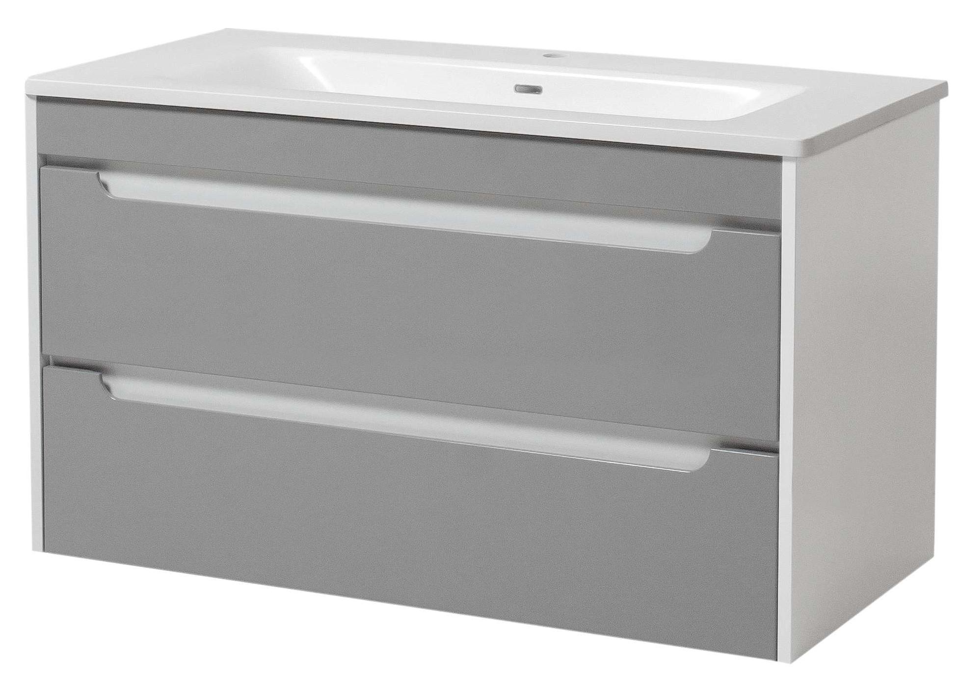 Тумба с умывальником подвесная Юввис Valencia Эстель 100 см Grey (13946058)