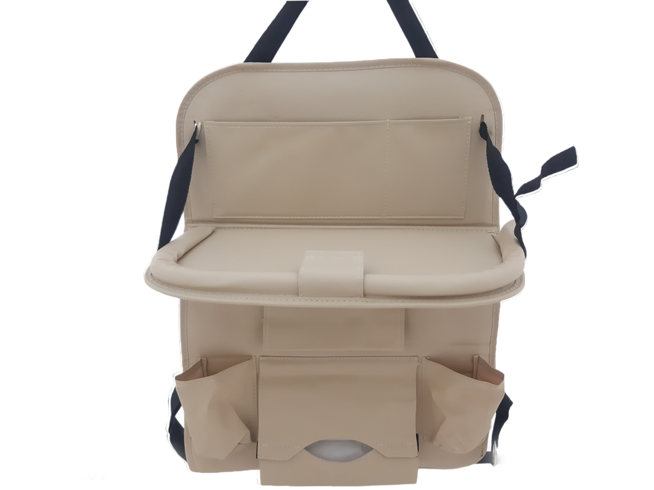 Органайзер в машину на спинку RG 6 отделений со столиком универсальный искусственная кожа Бежевый