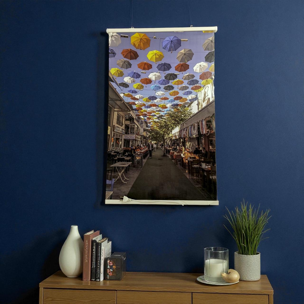 Инфракрасный обогреватель пленочный настенный Картина Зонтики 450 Вт 100х63 см