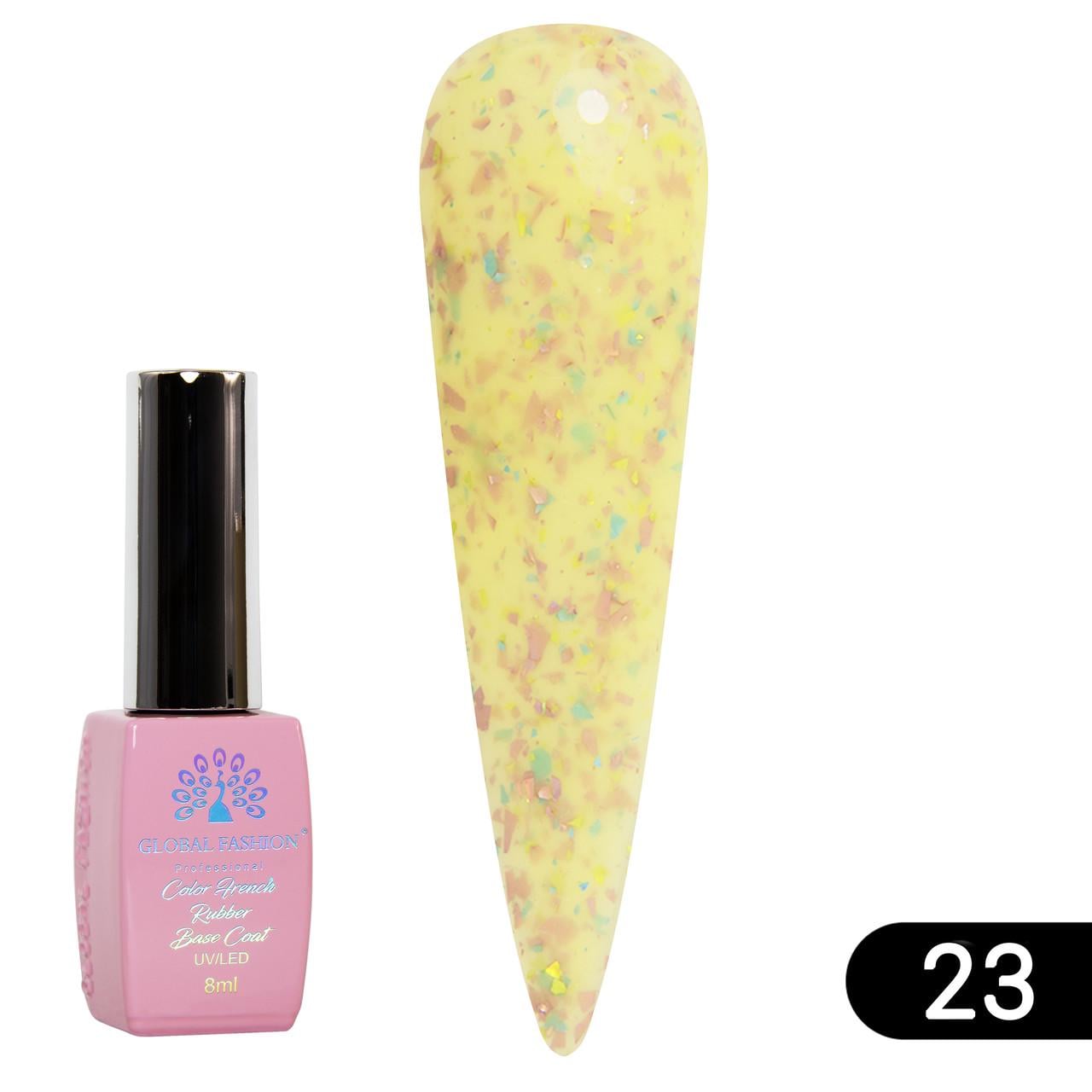 База для гель-лака каучуковая камуфлирующая Global Fashion Opal с талью № 23 8 мл