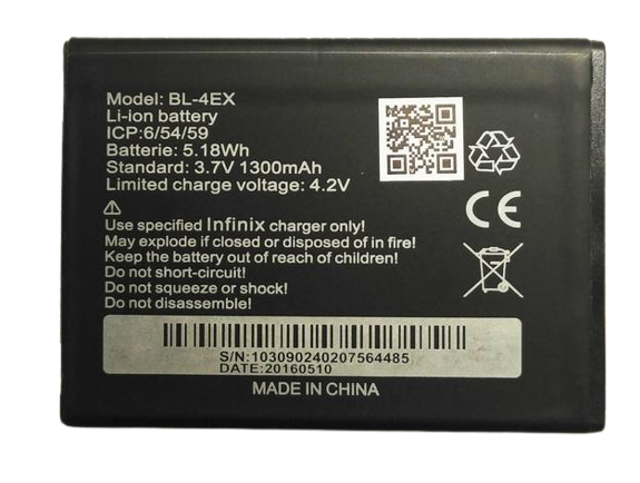 Аккумуляторная батарея для Infinix 4EX 1300 mAh (000021408)