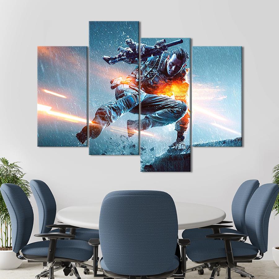 Настенний декор Протагонист под дождем Battlefield 4 149x106 см (A225-4)