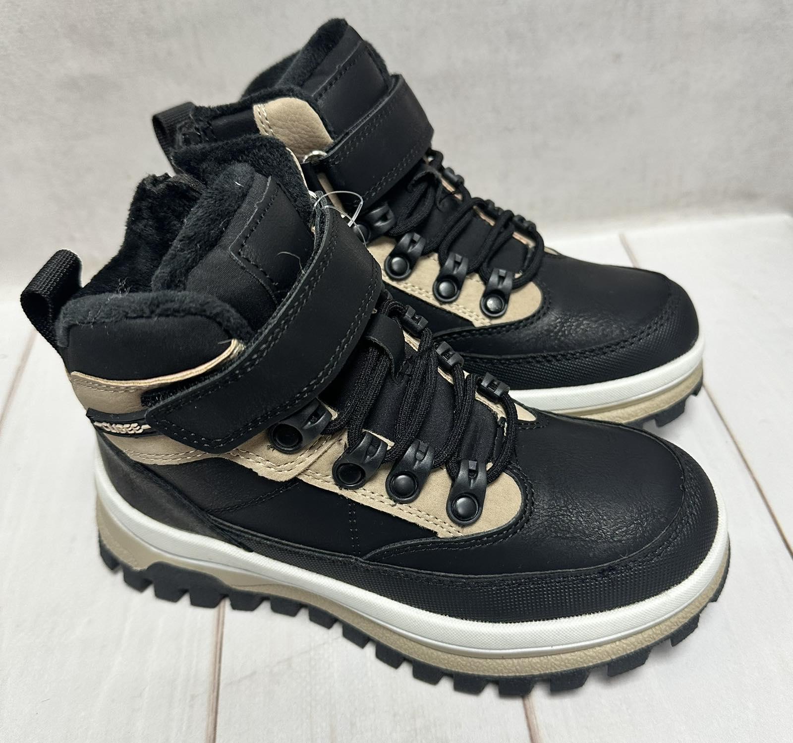 Черевики дитячі Clibee зимові на овчині р. 33/21 см Чорно-бежевий - фото 4