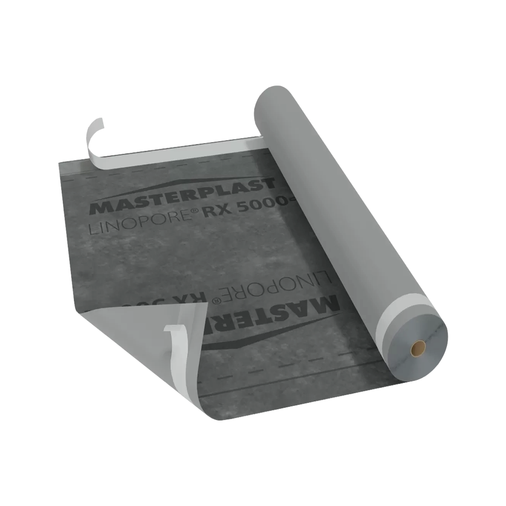 Супердифузійна мембрана Masterplast Linopore RX 5000+ 130 г/м² 75 м² рулон з клейкими стрічками гідроізоляція для даху та фасаду (33549067)