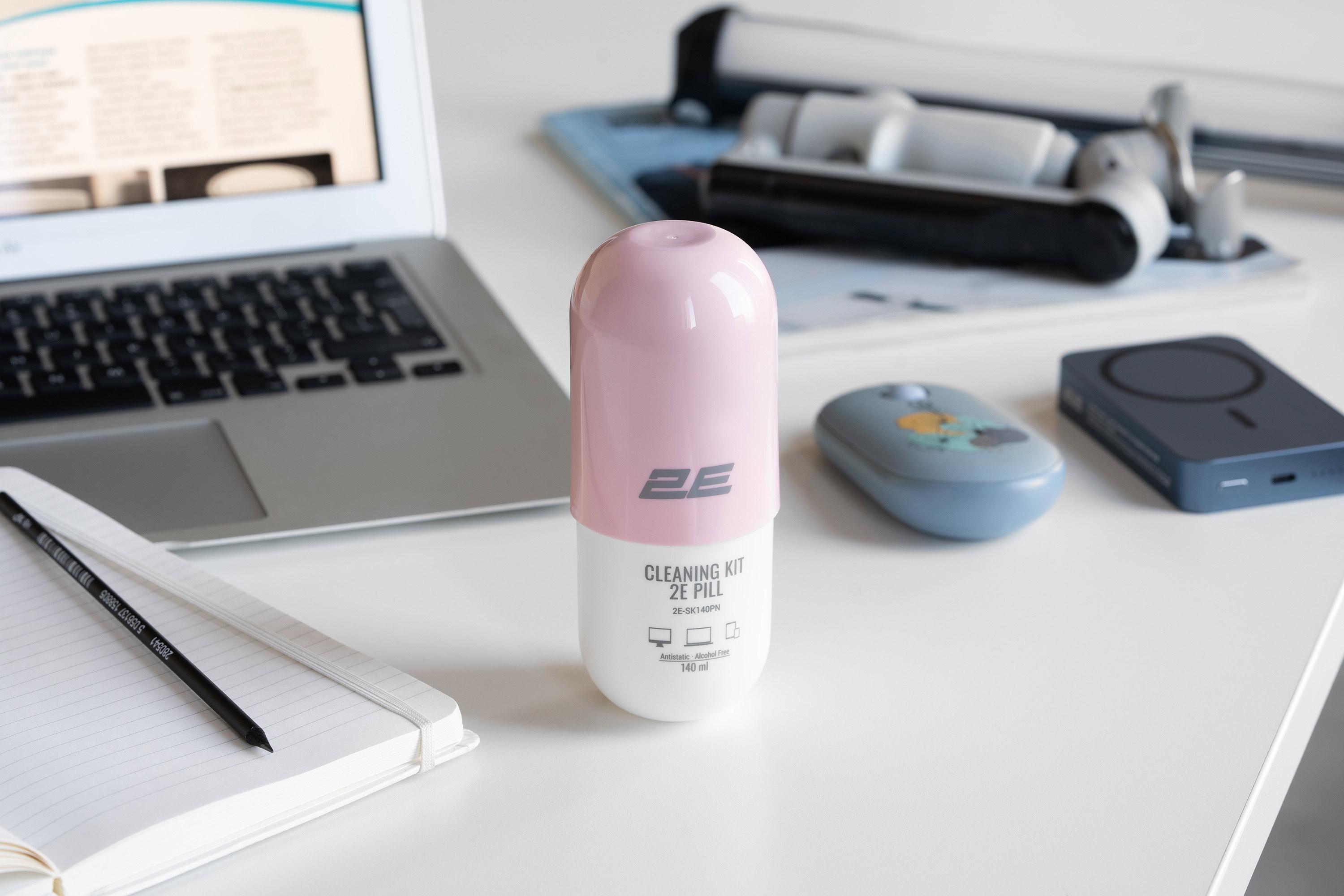 Жидкость для чистки техники 2E PILL 140 мл с салфеткой 20 см Бело-розовый (2E-SK140PN) - фото 6 Жидкость для чистки техники 2E PILL 140 мл с салфеткой 20 см Бело-розовый (2E-SK140PN) - фото 6