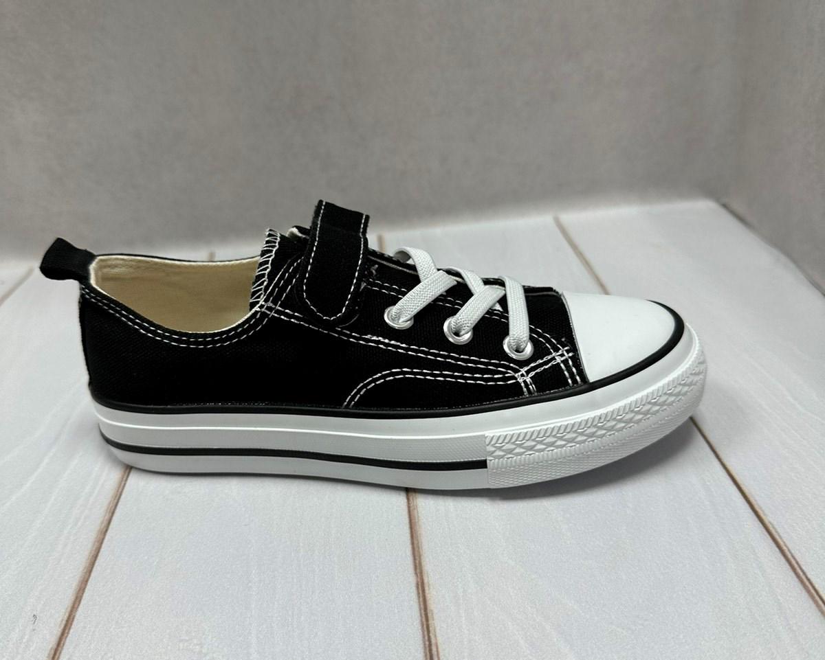 Кеды детские текстильные Apawwa на липучках р. 35 Черный (11116630)