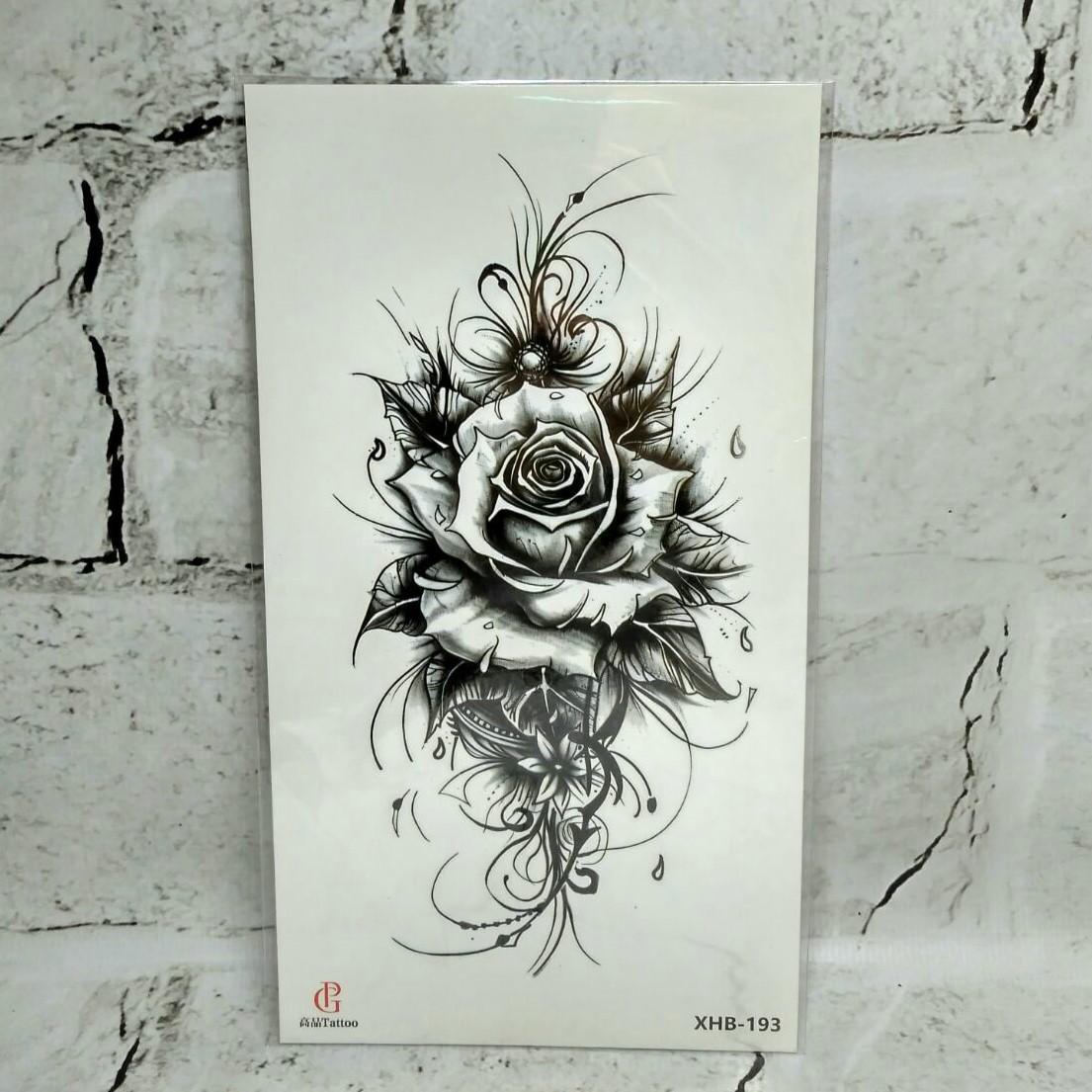 Тату временное Роза лист 11,5x21 см (XHB-193)