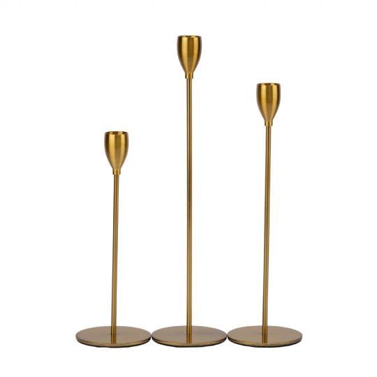 Набор металлических подсвечников Золотая элегантность 3 шт. 32х27х22 см Золотой (90804)