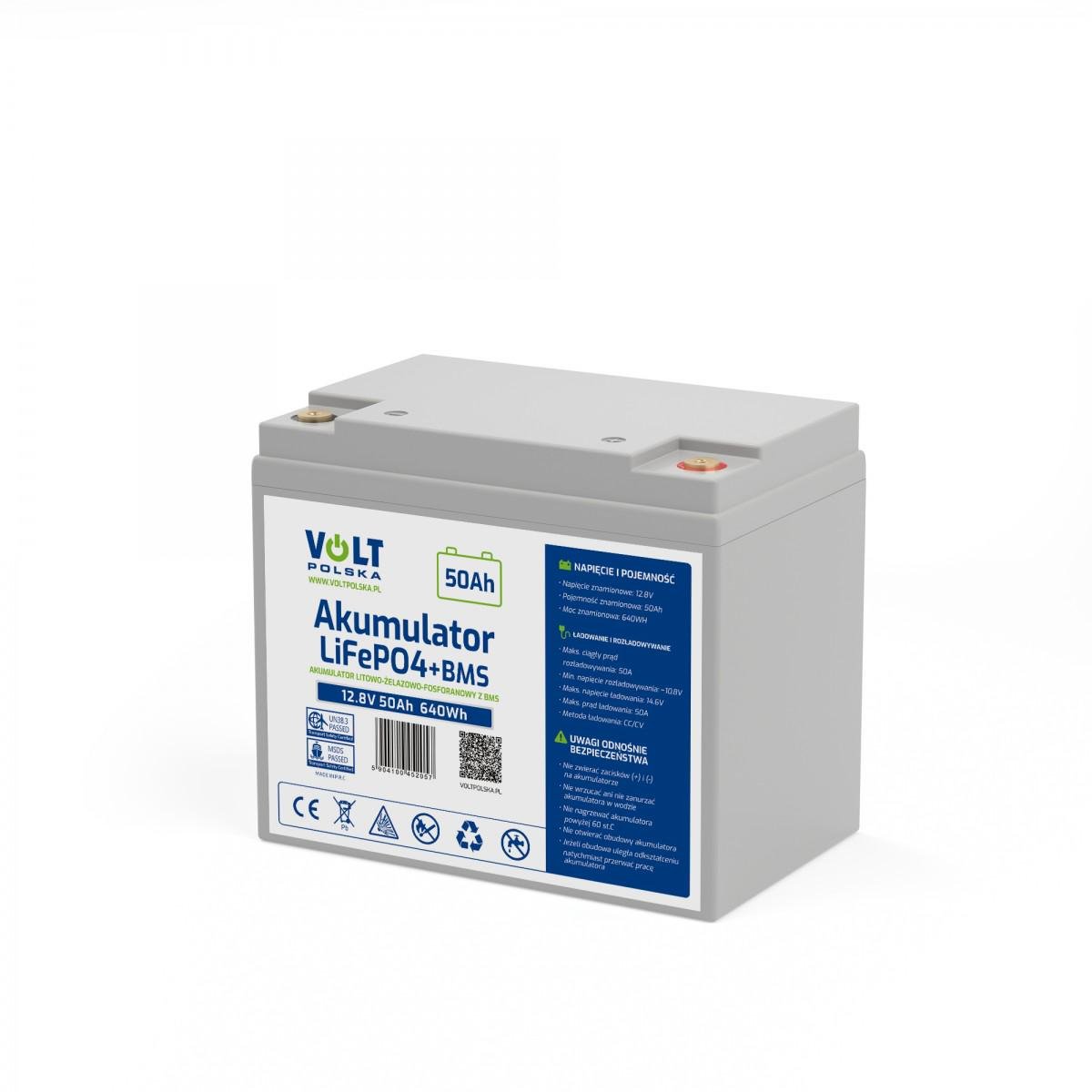 Аккумулятор Volt Polska LiFePO4 12,8V 50Ah 50А BMS (51243) Аккумулятор Volt Polska LiFePO4 12,8V 50Ah 50А BMS (51243)