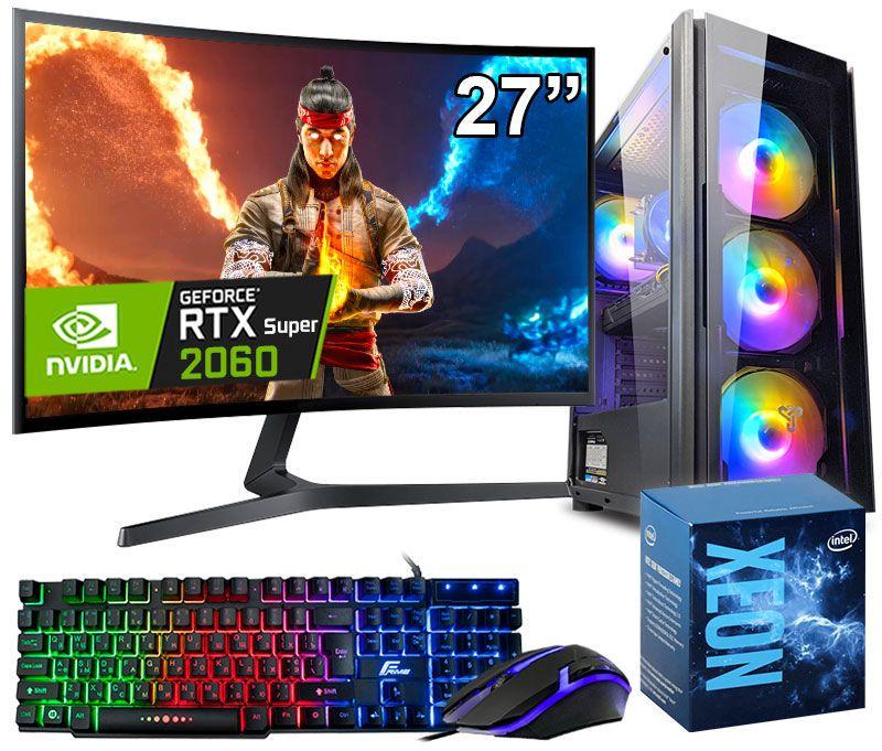 Компьютер игровой Монитор 27"/Intel i7 14 ЯДЕР RTX 2060 SUPER 32GB SSD M.2/клавиатура/мышка ZEVS PC10260R (3134811567)