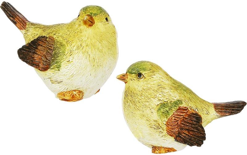 Набор декоративных статуэток птички полистоун 12 шт. 7 см