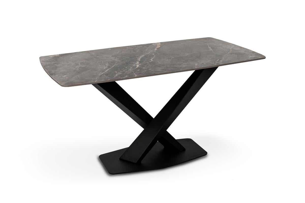 Стол обеденный Бинго керамика 1400х800 мм Армани грэй/Черный