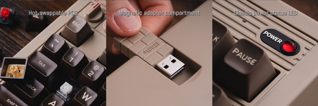 Клавіатура ретро бездротова механічна 8BitDo C64 Edition - фото 8 Клавіатура ретро бездротова механічна 8BitDo C64 Edition - фото 8