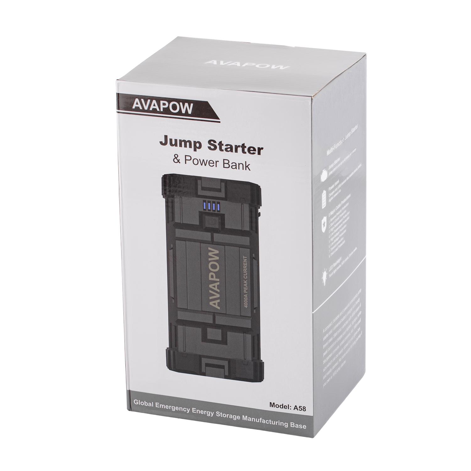 Пусковий пристрій Jump Starter AVAPOW для авто A58 4000A 71,04 Wh/19200mAh (21529897) - фото 9