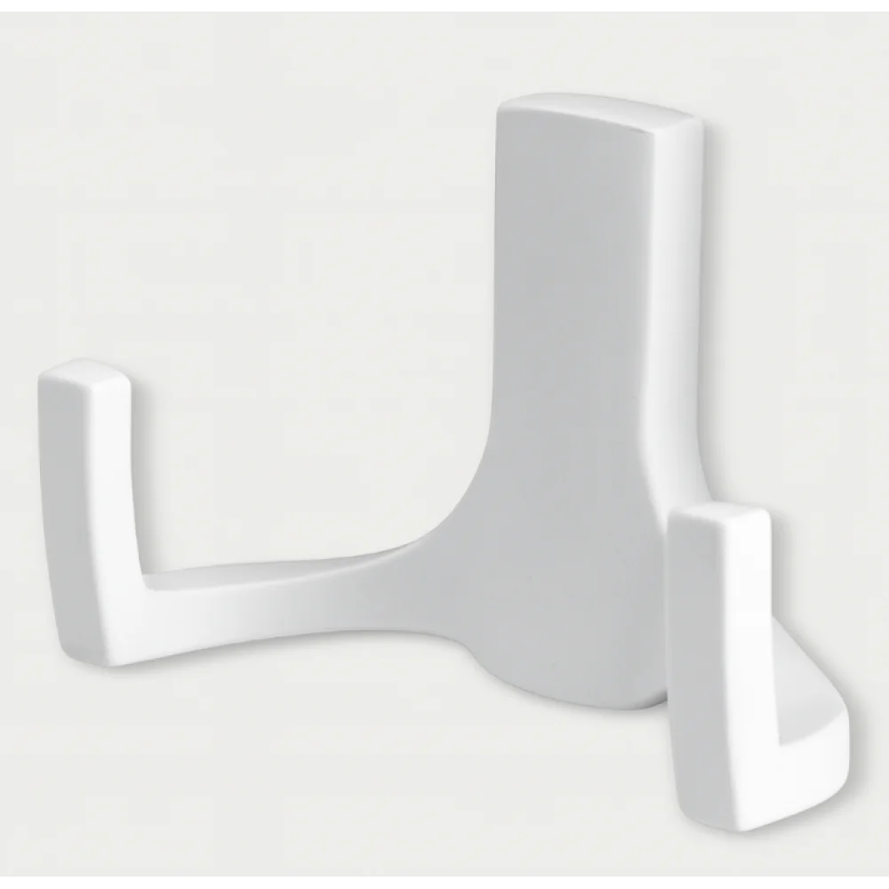 Гачок меблевий для одягу Sigma Modern із двома вішалками 52х80х32 мм Білий (MK0505)