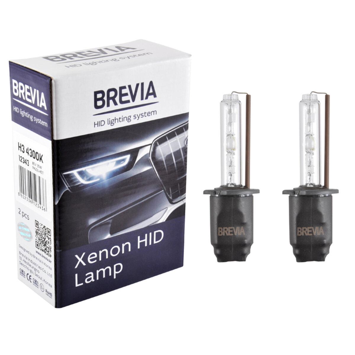 Лампы ксеноновые автомобильные Brevia H3 4300K 85V 35W PK22s KET 2 шт. (12343)