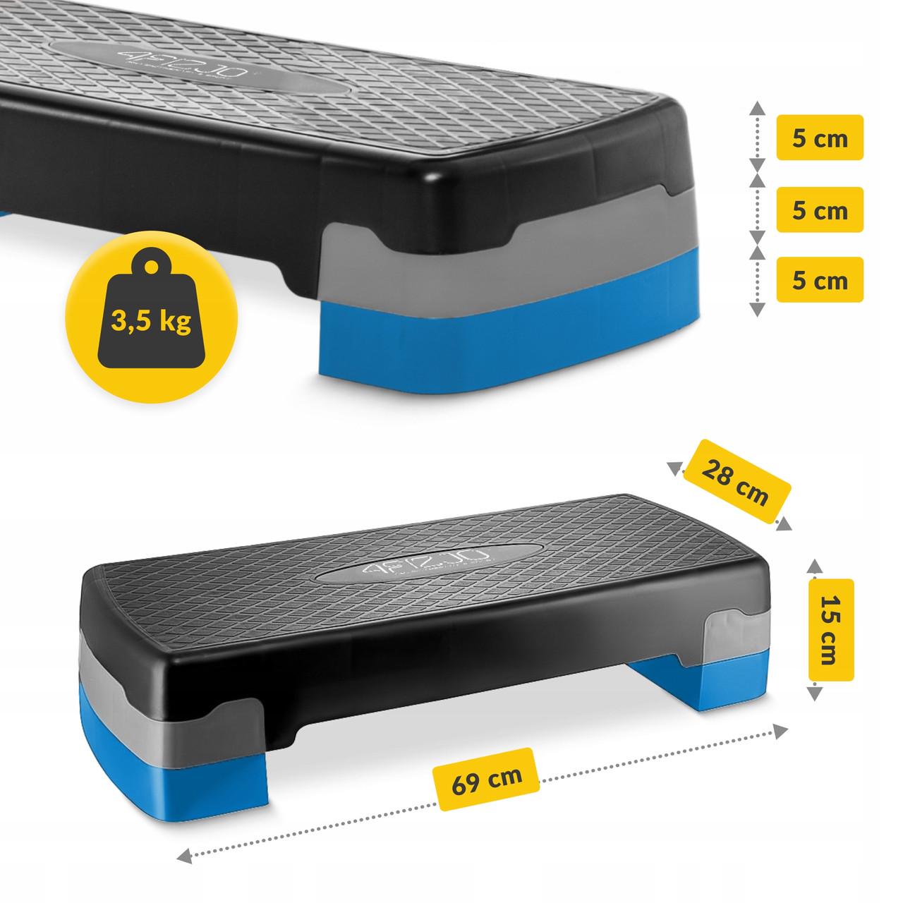 Степ-платформа 2-ступенчатая 4fizjo 69х28х10-15 см Black/Blue (P-5907222931370) - фото 2 Степ-платформа 2-ступенчатая 4fizjo 69х28х10-15 см Black/Blue (P-5907222931370) - фото 2