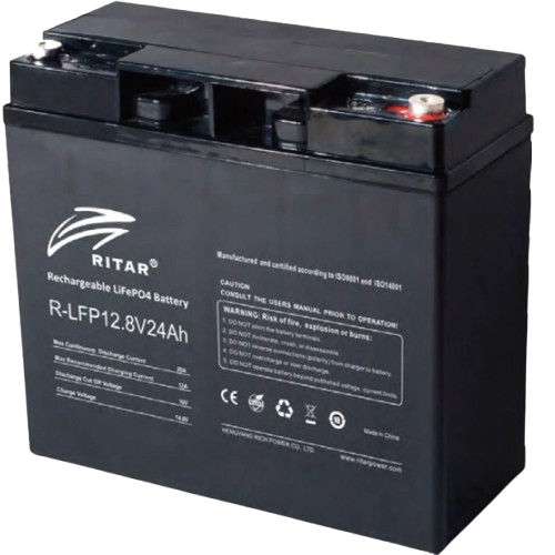 Акумуляторна батарея для ДБЖ LiFePO4 Ritar R-LFP12,8V24AH 12,8V 24Ah Black (27918135) - фото 1