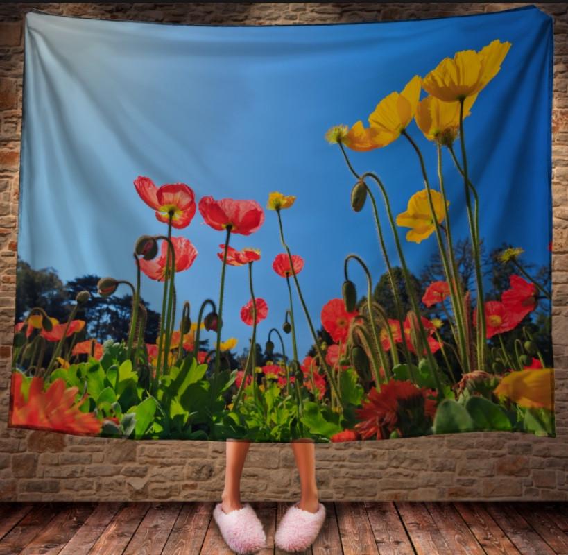 Плед з 3D принтом Макове поле маки 150x200 см (epi_1695)