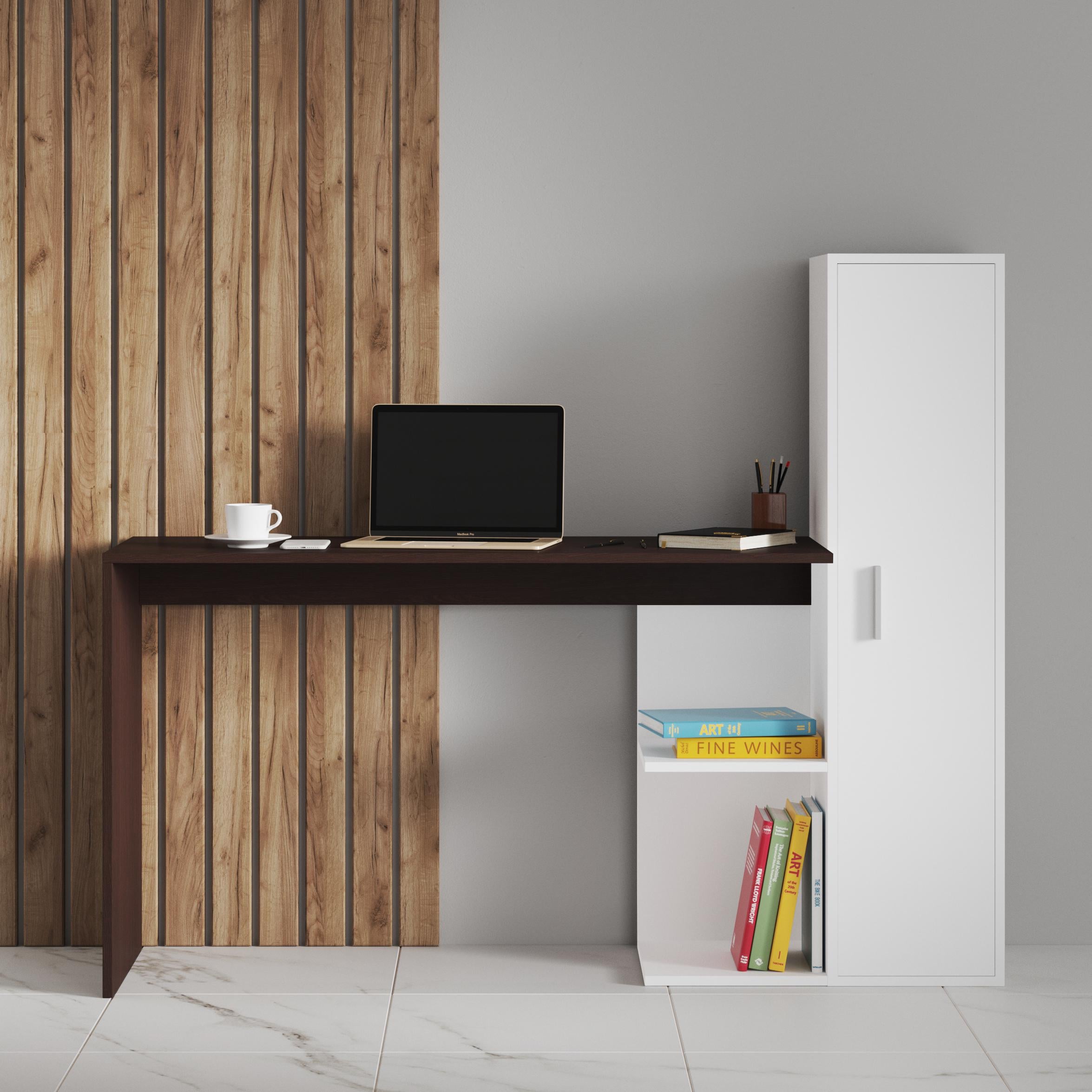 Стол письменный с пеналом S-13 1482x450x1212 мм Венге Магия/Белый