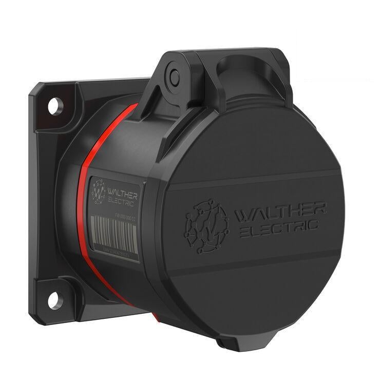 Розетка панельная прямая Walther-Werke CEE NEO 5 полюсов х16А 400V 6h IP54 с пружинными клеммами Черный (FW410506CC)