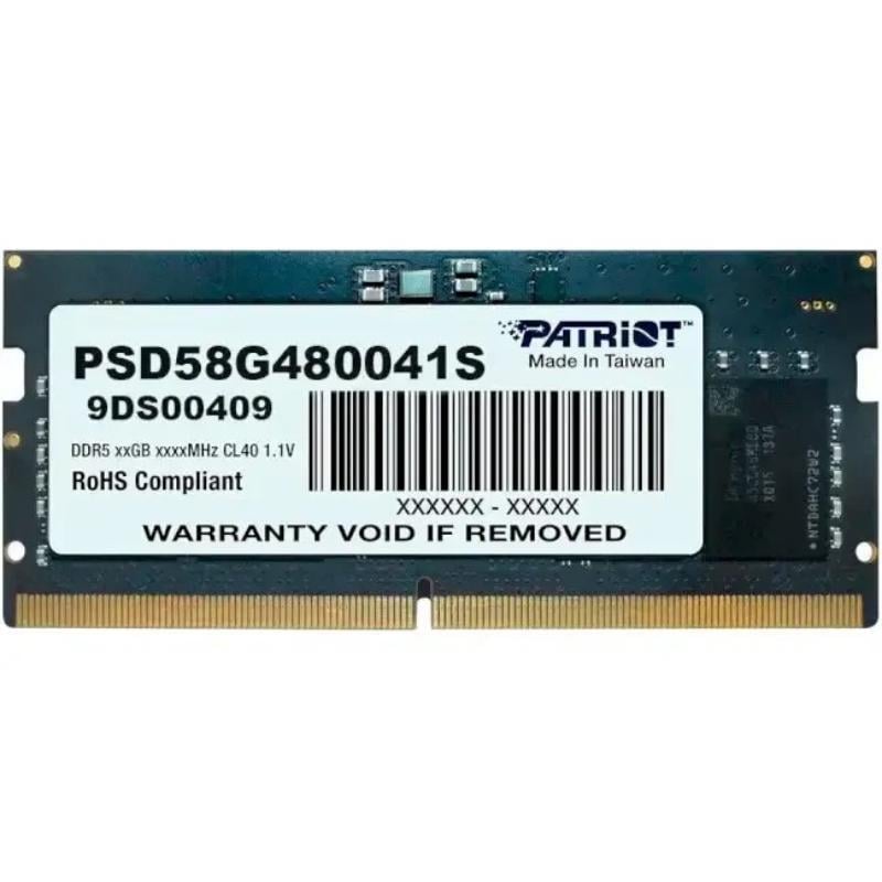 Модуль ОЗУ Patriot Signature Line 8 GB SO-DIMM DDR5 4800 MHz CL40 Черный (633347)
