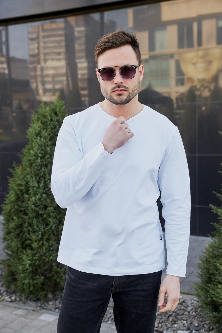 Чоловічий лонгслів М183 3XL Білий (894-1-65) Чоловічий лонгслів М183 3XL Білий (894-1-65)