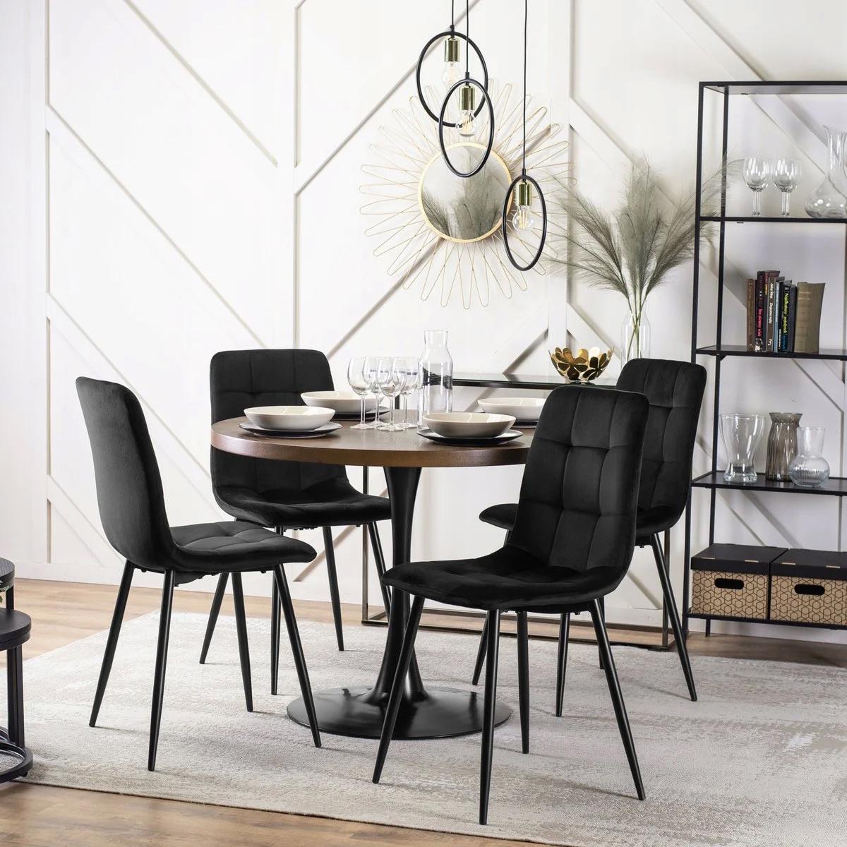 Стільці кухонні Homart велюрові 4 шт. WB-105 Чорний (9844) - фото 6 Стільці кухонні Homart велюрові 4 шт. WB-105 Чорний (9844) - фото 6