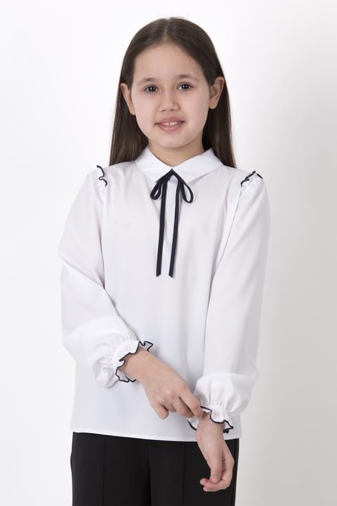 Блузка для дівчинки Mevis з довгим рукавом 4397-01 134 см Білий