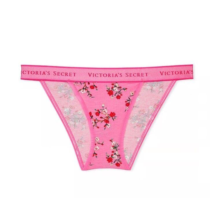 Труси жіночі Victoria's Secret Logo Cotton Tanga XS Рожевий (26763632) - фото 3