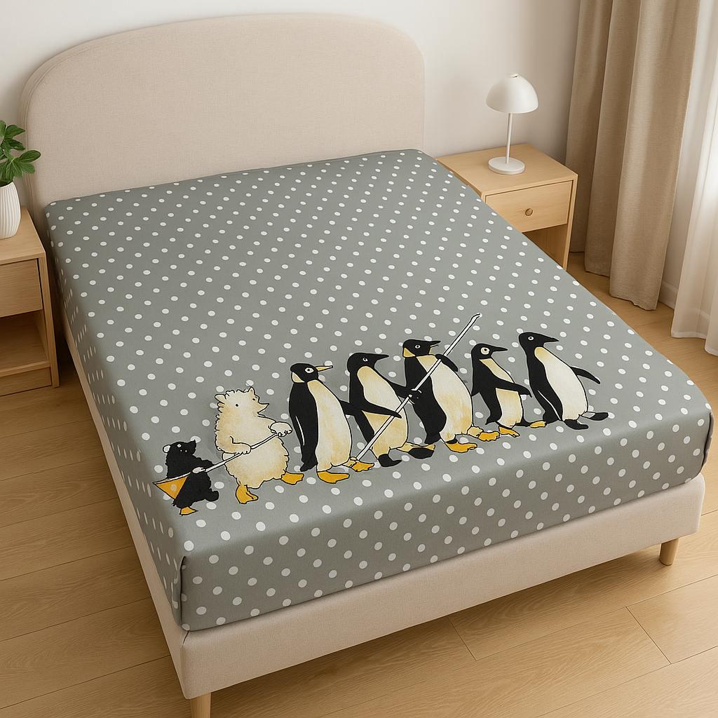 Простынь на резинке Пингвин из бязи 160x200 см (G-0765/x160) Простынь на резинке Пингвин из бязи 160x200 см (G-0765/x160)