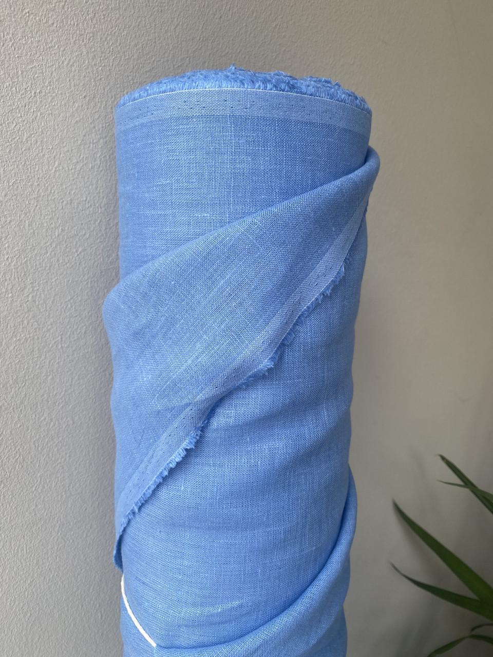 Ткань костюмная LINEN PLUS 100% лен 150 см 757 Голубой - фото 5 Ткань костюмная LINEN PLUS 100% лен 150 см 757 Голубой - фото 5