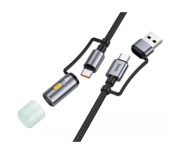 Кабель Hoco U138 USB/Type-C to Type-C/Cigarette Lighter 1,2 м Black